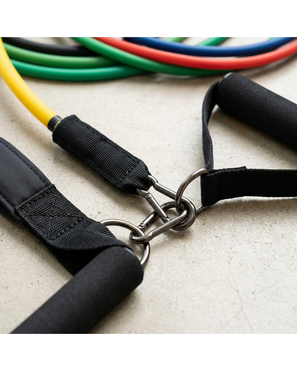 Kruix Latex Tube Resistance Band Kit with Handles 5 Levels - Detail view