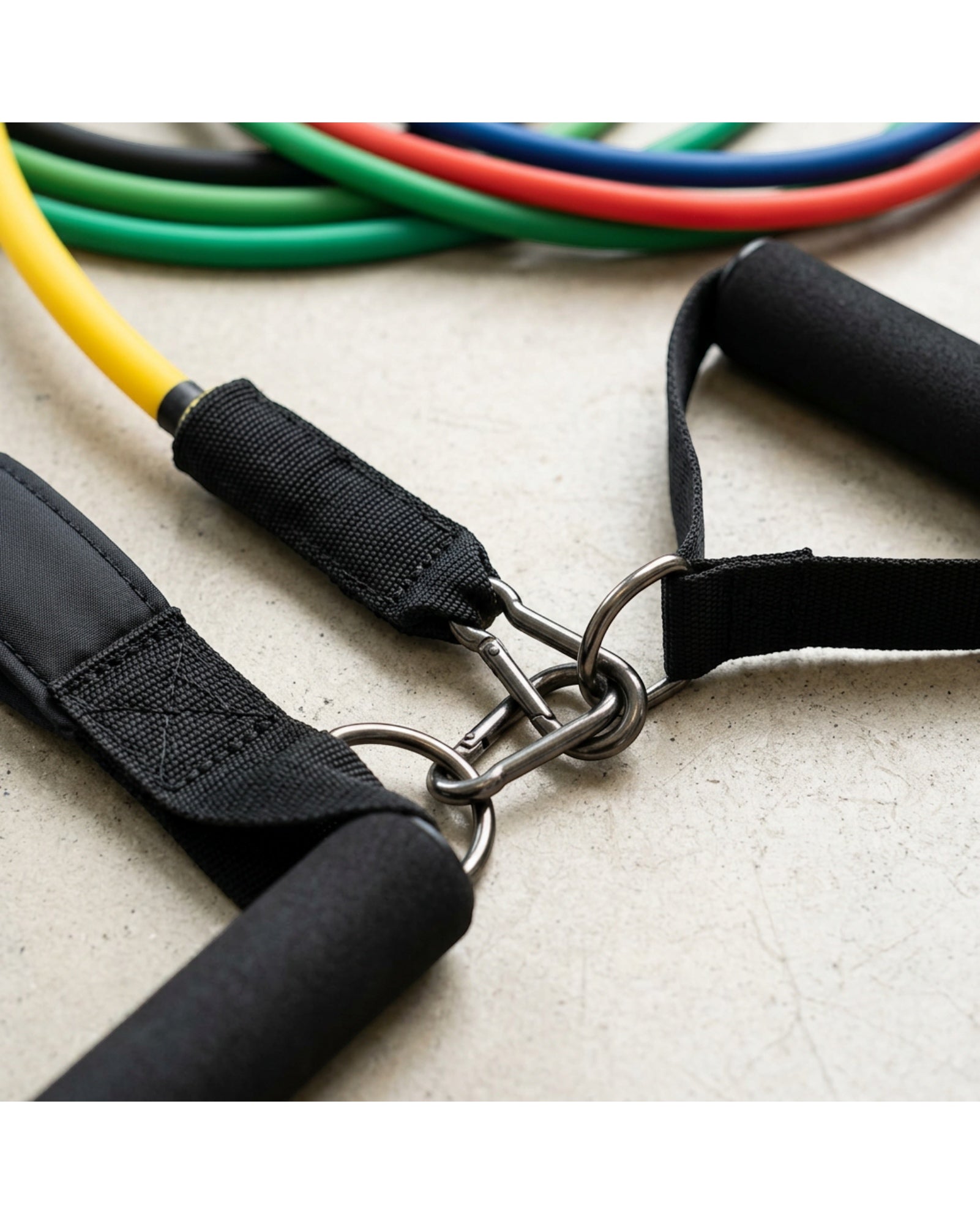 Kruix Latex Tube Resistance Band Kit with Handles 5 Levels - Detail view